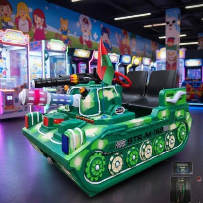 صورة عربة أطفال كهربائية عسكرية دبابة موسيقية